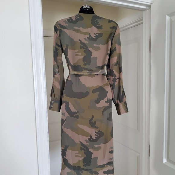 New York & Company Army Camouflage Shirt Dress XS - Picture 6 of 12